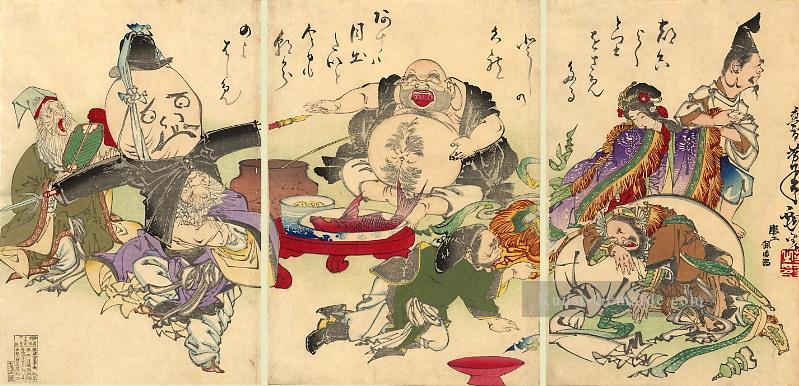 Die sieben Glücksgötter Tsukioka Yoshitoshi Ölgemälde